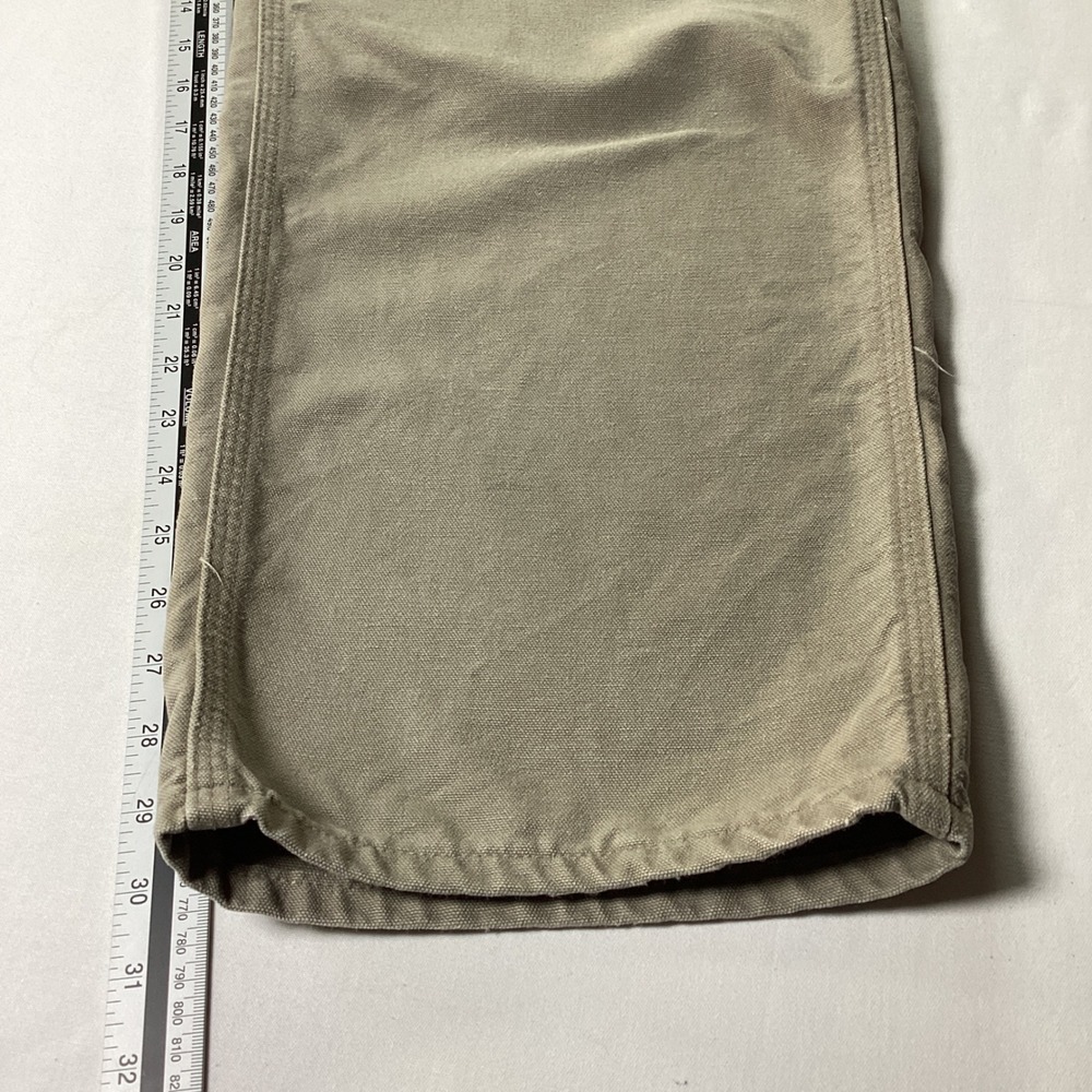 Carhartt Mens Size 40x32 Khaki Tan Duck Canvas Carpenter Work Pants Utility - Picture 7 of 8